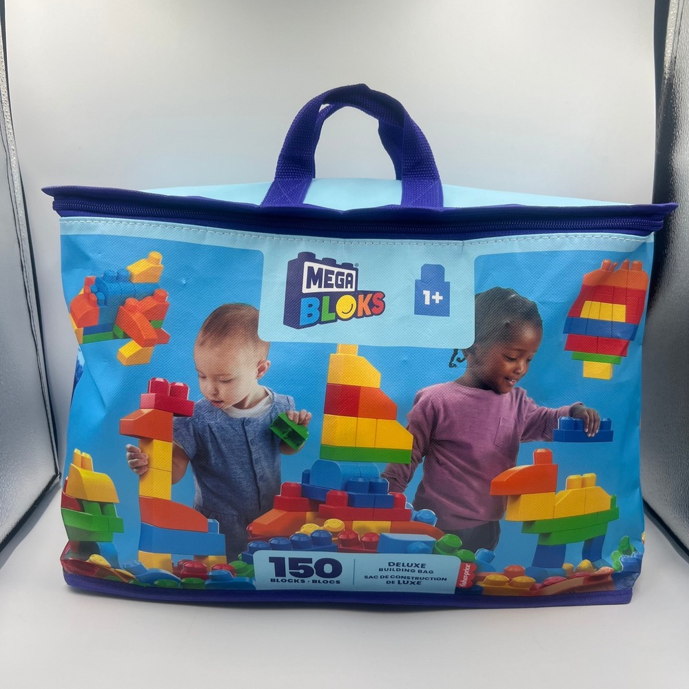 MEGA BLOKS First Builders Deluxe Building‎ Bag – 150 Toddler Blocks & Shapes